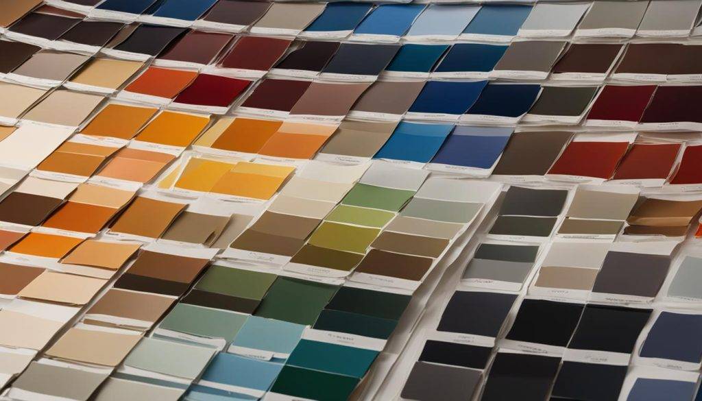 Large paint swatches in different colors