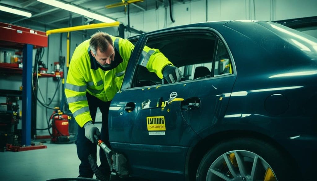 Road safety precautions during collision repair