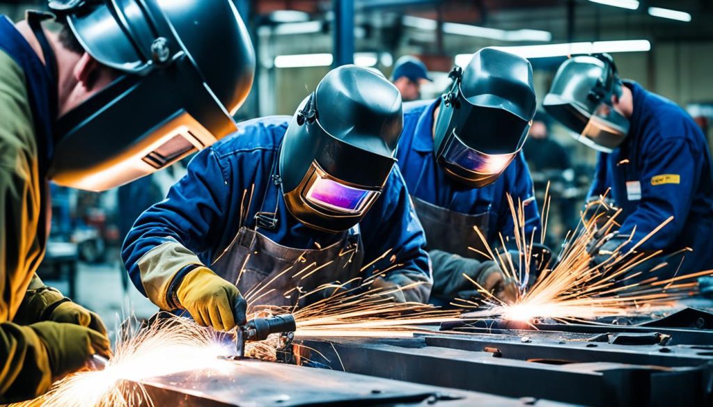 Skilled welders in action