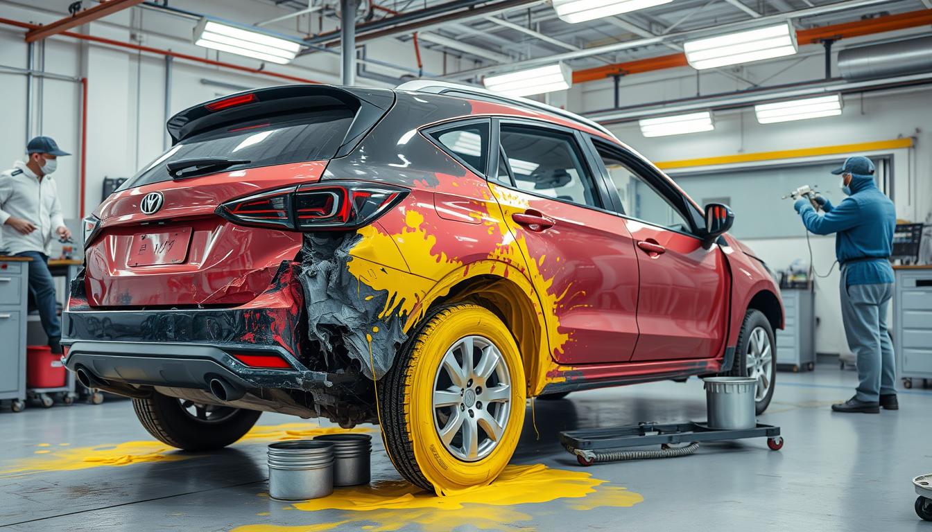 repainting damaged vehicles