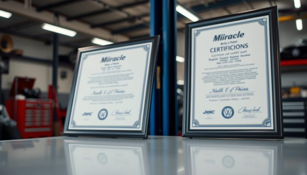 Miracle Body and Paint certifications
