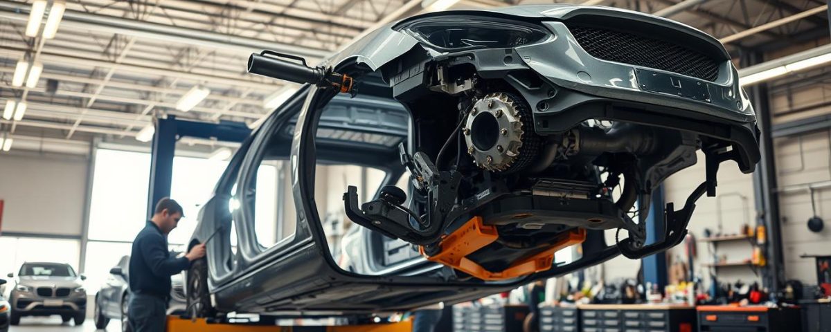 Repairing a bent frame