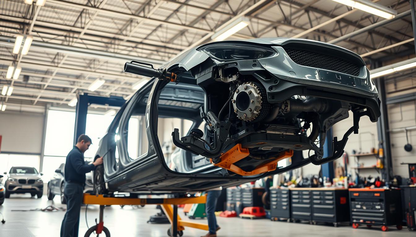 Repairing a bent frame