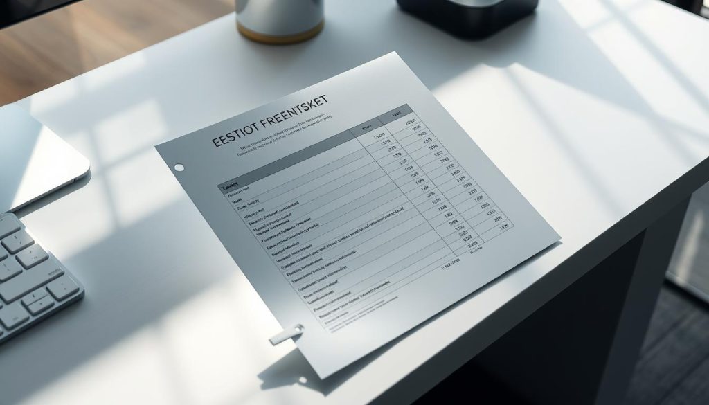 A well-lit, high-resolution image of an estimate or cost breakdown sheet, presented on a clean, modern desk. The sheet features clear, legible text, organized into distinct sections with headings. It has a professional, yet inviting aesthetic, conveying transparency and attention to detail. The desk is slightly angled, creating a dynamic, three-dimensional composition. Soft shadows and highlights add depth and dimension, while the overall mood is one of efficiency, trustworthiness, and customer-centric service. A well-lit, high-resolution image of an estimate or cost breakdown sheet, presented on a clean, modern desk. The sheet features clear, legible text, organized into distinct sections with headings. It has a professional, yet inviting aesthetic, conveying transparency and attention to detail. The desk is slightly angled, creating a dynamic, three-dimensional composition. Soft shadows and highlights add depth and dimension, while the overall mood is one of efficiency, trustworthiness, and customer-centric service.