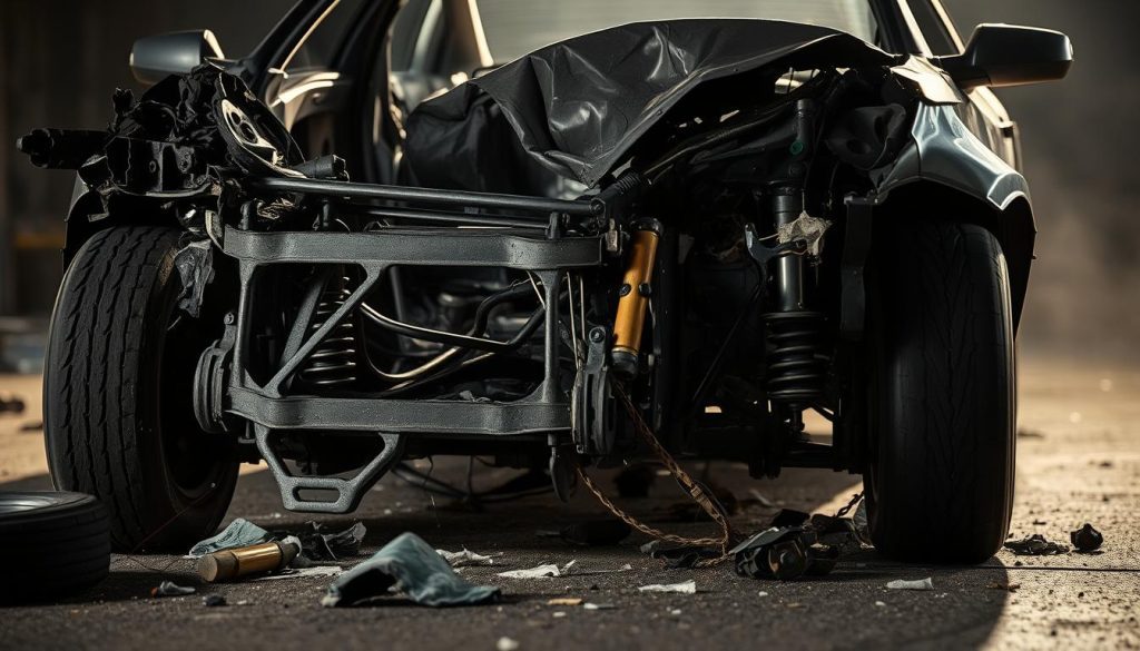 car frame damage collision impact