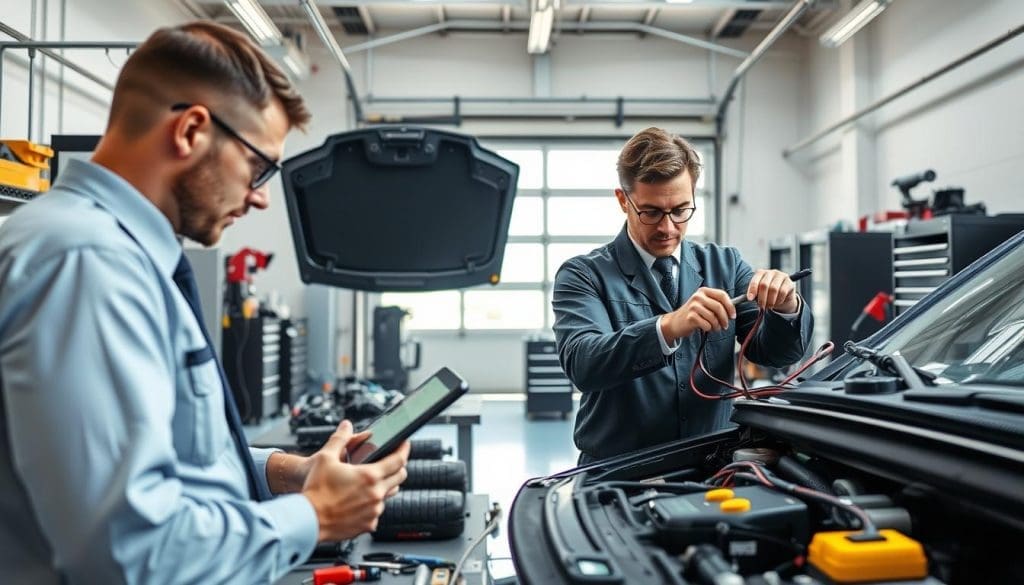 certified repair technicians calibrating safety systems