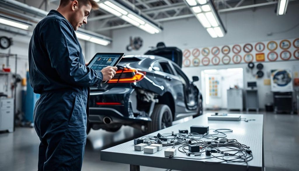 collision repair process with safety sensors